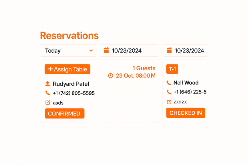 Streamline Table Bookings